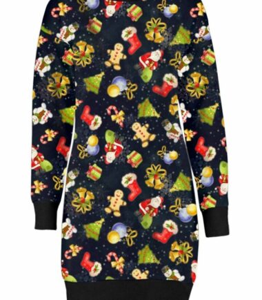 New Womens Santa Xmas Tree Candy Fleece Christmas Maternity Bodycon Mini Dress