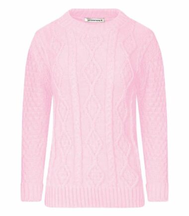 New Womens Crew Neck Chunky Cable Knitted Long Sleeve Warm Jumper Sweater Dress