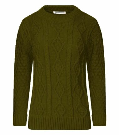 New Womens Crew Neck Chunky Cable Knitted Long Sleeve Warm Jumper Sweater Dress