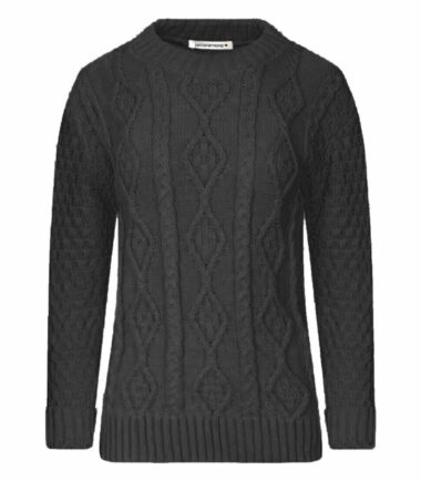 New Womens Crew Neck Chunky Cable Knitted Long Sleeve Warm Jumper Sweater Dress