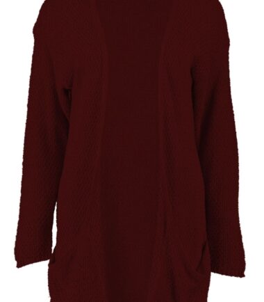 New Womens Plain Loose Knit Slouch Open Front Boyfriend Cardigan Warm Sweater