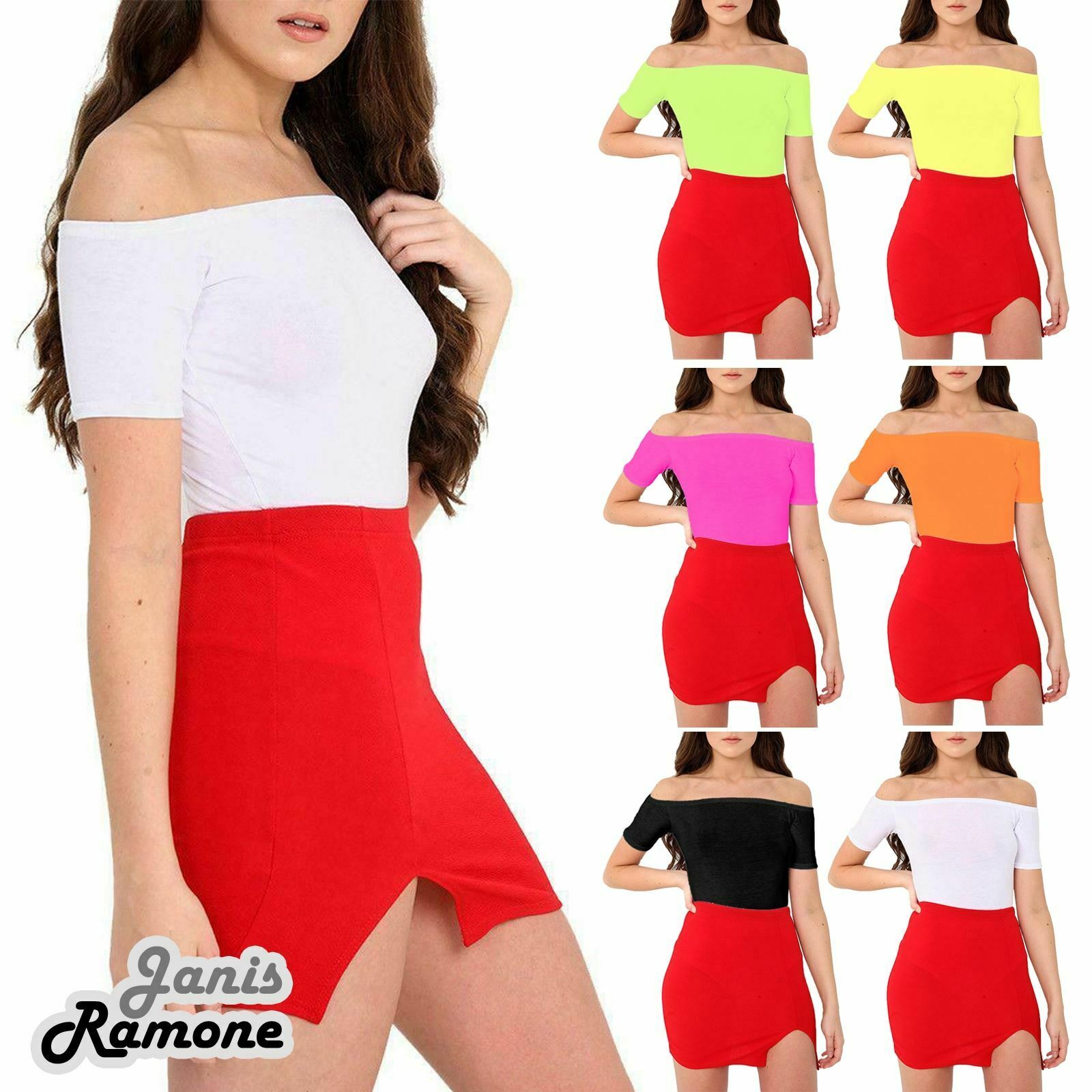 Womens-Plain-Off-Shoulder-Cap-Sleeve-Bardot-Basic-Stretchy-Bodysuit-Leotard-Top Womens Plain Off Shoulder Cap Sleeve Bardot Basic Stretchy Bodysuit Leotard Top