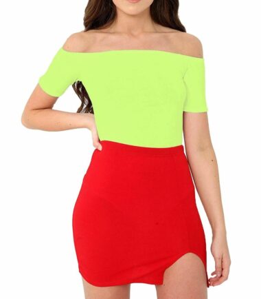 Womens Plain Off Shoulder Cap Sleeve Bardot Basic Stretchy Bodysuit Leotard Top
