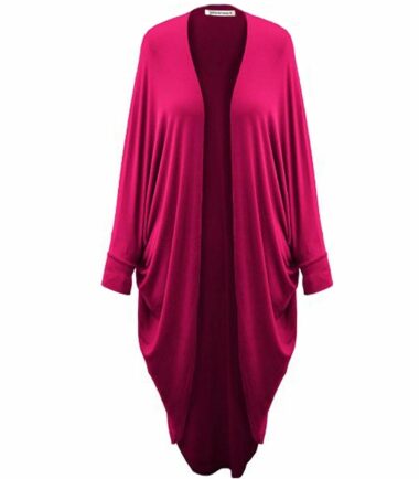 New Womens Plain Batwing Waterfall Cocoon Open Long Cardigan Kimono Maxi Shawl