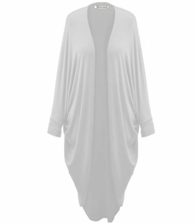 New Womens Plain Batwing Waterfall Cocoon Open Long Cardigan Kimono Maxi Shawl