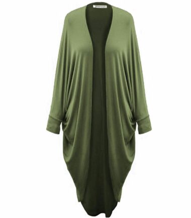 New Womens Plain Batwing Waterfall Cocoon Open Long Cardigan Kimono Maxi Shawl