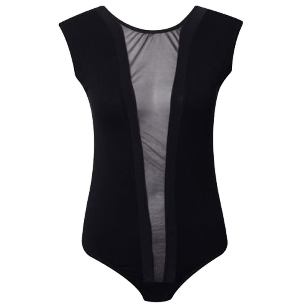 New-Womens-Sleeveless-Full-Mesh-Insert-See-Through-Stretch-Bodysuit-Leotard-Top New Womens Sleeveless Full Mesh Insert See Through Stretch Bodysuit Leotard Top