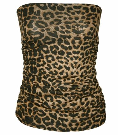 New Womens Brown Leopard Print Crop Cami Top Swing Dress Bodysuit Leggings Skirt