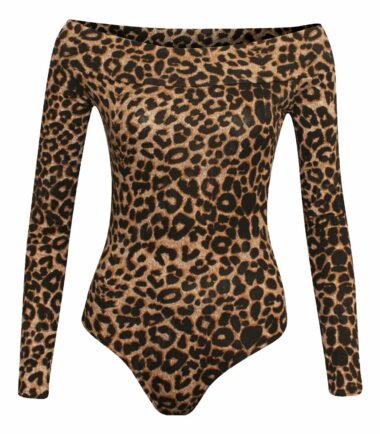 New Womens Brown Leopard Print Crop Cami Top Swing Dress Bodysuit Leggings Skirt