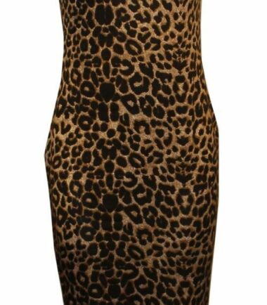 New Womens Brown Leopard Print Crop Cami Top Swing Dress Bodysuit Leggings Skirt
