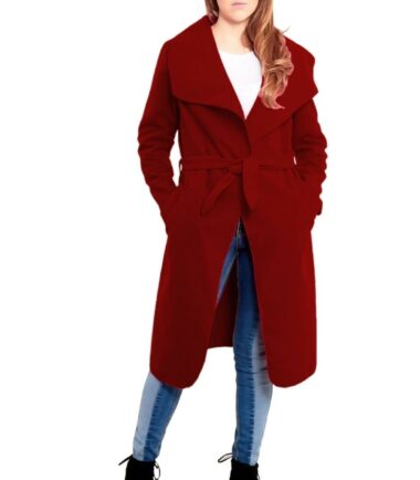 Womens-Italian-Drape-Belted-Waterfall-Long-Duster-Coat-Trench-Winter-Jacket-8-14 Womens Italian Drape Belted Waterfall Long Duster Coat Trench Winter Jacket 8-14