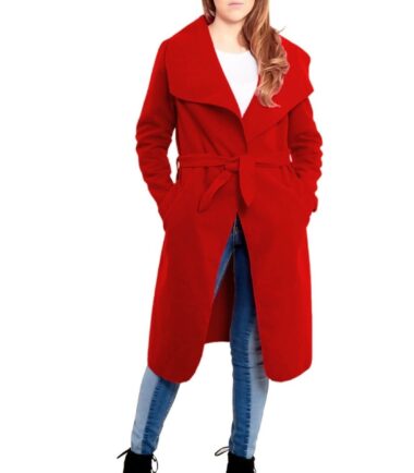 Womens-Italian-Drape-Belted-Waterfall-Long-Duster-Coat-Trench-Winter-Jacket-8-14 Womens Italian Drape Belted Waterfall Long Duster Coat Trench Winter Jacket 8-14