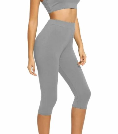 Womens-Strappy-Crop-Top-3/4-Leggings-Set-Casual-Co-ord-Summer-Dance-Loungewear Womens Strappy Crop Top 3/4 Leggings Set Casual Co-ord Summer Dance Loungewear