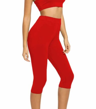 Womens-Strappy-Crop-Top-3/4-Leggings-Set-Casual-Co-ord-Summer-Dance-Loungewear Womens Strappy Crop Top 3/4 Leggings Set Casual Co-ord Summer Dance Loungewear