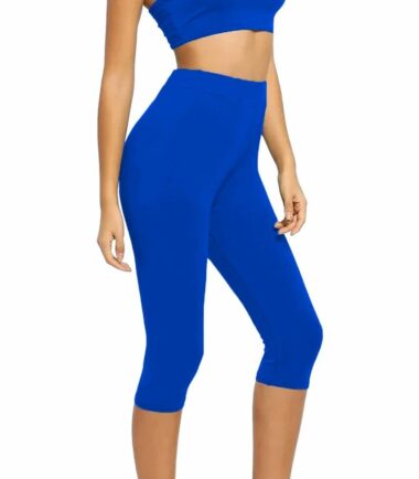 Womens-Strappy-Crop-Top-3/4-Leggings-Set-Casual-Co-ord-Summer-Dance-Loungewear Womens Strappy Crop Top 3/4 Leggings Set Casual Co-ord Summer Dance Loungewear