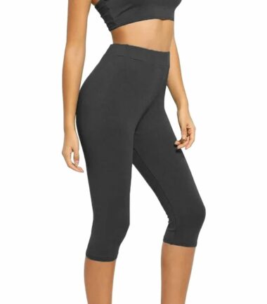 Womens-Strappy-Crop-Top-3/4-Leggings-Set-Casual-Co-ord-Summer-Dance-Loungewear Womens Strappy Crop Top 3/4 Leggings Set Casual Co-ord Summer Dance Loungewear