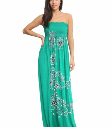 New-Womens-Floral-Panel-Printed-Bandeau-Boobtube-Gather-Sheering-Long-Maxi-Dress New Womens Floral Panel Printed Bandeau Boobtube Gather Sheering Long Maxi Dress