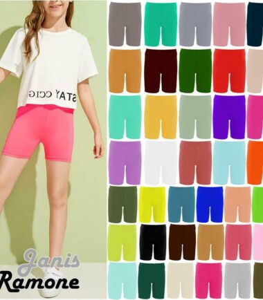 Girls Kids Plain Stretchy Dance Gymnastics Sports School Summer Cycling Shorts