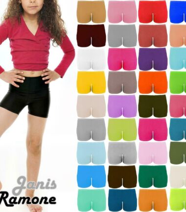 New Girls Kids Plain Neon Stretchy Dance Shorts Children Party Wear Hot Pants