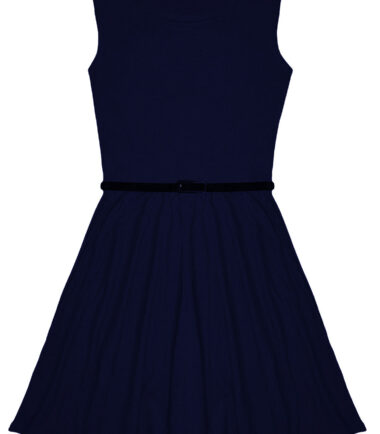 GIRLS SKATER DRESS SWING FLARED FANCY PARTY BELTED KIDS SLEEVELESS 5-13 YEARS