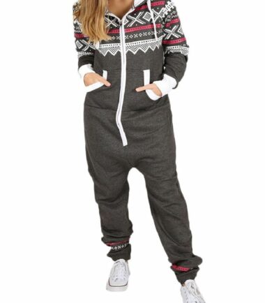 New Kids Girls Boys Aztec Print ZipUp All In One Fleece Hooded Jumpsuit Playsuit