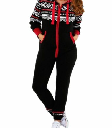 New Kids Girls Boys Aztec Print ZipUp All In One Fleece Hooded Jumpsuit Playsuit
