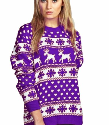 New Womens Christmas Reindeer Snowflake Novelty Fairisle Unisex Xmas Jumper Top