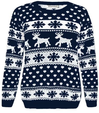 New Womens Christmas Reindeer Snowflake Novelty Fairisle Unisex Xmas Jumper Top
