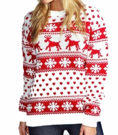 New Womens Christmas Reindeer Snowflake Novelty Fairisle Unisex Xmas Jumper Top