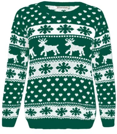 New Womens Christmas Reindeer Snowflake Novelty Fairisle Unisex Xmas Jumper Top