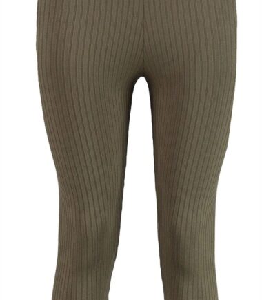 Womens Ribbed Gym Yoga Stretchy Skinny Capri Casual Cropped 3/4 Leggings Pants