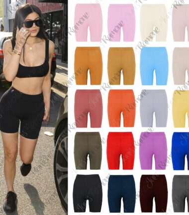 New Womens Ribbed Stretchy Activewear Yoga Dance Gym Biker Cycling Shorts Pants