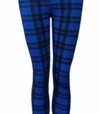 New Womens Tartan Check Printed Skinny Full Length Leggings Ladies Stretchy Pant