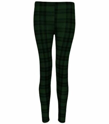 New Womens Tartan Check Printed Skinny Full Length Leggings Ladies Stretchy Pant