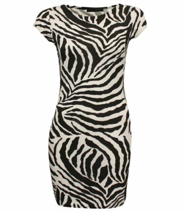 New Womens Zebra Print Crop Top Slim Fit Bodycon Tunic Dress Stretchy Leggings