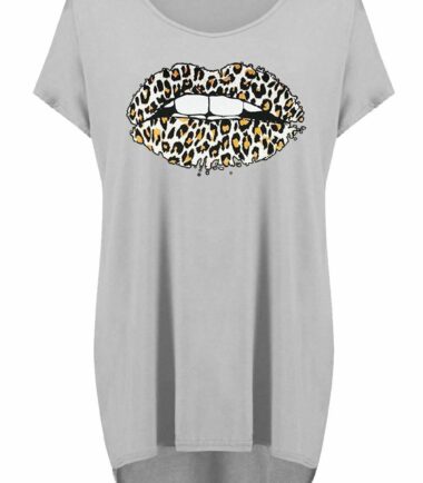 Womens Biting Lips Off Shoulder Baggy Oversized T-Shirt Cute Casual Summer Tops