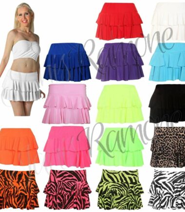 New Ladies Girls Plain Printed Sexy Rara Mini Skirt Women Club Party Short Skirt