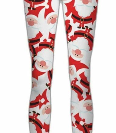 New Women Santa Reindeer Print Flare Christmas Swing Dress Top Legging Tracksuit