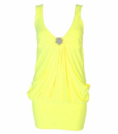 Ladies Mini Drape Broach Dress Womens Party Club Dress Top Size 8-20