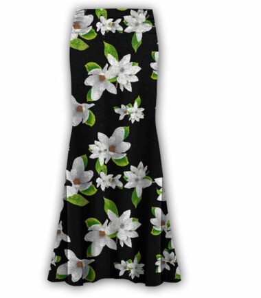 Plus Size Womens Floral Print High Waist Gypsy Flared Jersey Summer Maxi Skirt