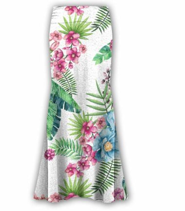 Plus Size Womens Floral Print High Waist Gypsy Flared Jersey Summer Maxi Skirt
