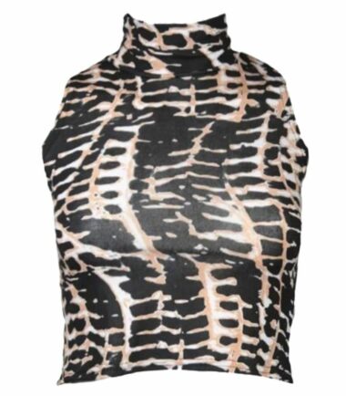 Womens-Ladies-Sleeveless-Polo-Turtle-Neck-Print-Stretch-Crop-Vest-Top-Size-8,14 Womens Ladies Sleeveless Polo Turtle Neck Print Stretch Crop Vest Top Size 8,14