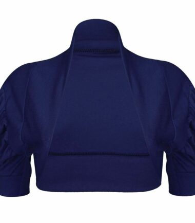 New Womens Ribbed Short Sleeve Plain Cotton Open Bolero Crop Shrug Cardigan Top