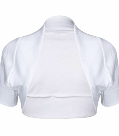 New-Womens-Ribbed-Short-Sleeve-Plain-Cotton-Open-Bolero-Crop-Shrug-Cardigan-Top New Womens Ribbed Short Sleeve Plain Cotton Open Bolero Crop Shrug Cardigan Top