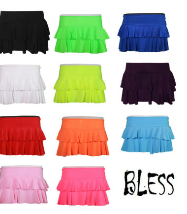GIRLS RAH-RAH SKIRT RARA RA-RA SHORT DANCING SALSA TANGO FLUORESCENT SKIRTS NEON