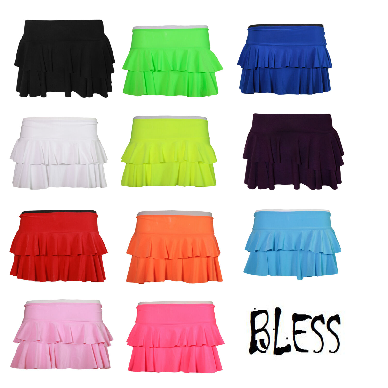 GIRLS-RAH-RAH-SKIRT-RARA-RA-RA-SHORT-DANCING-SALSA-TANGO-FLUORESCENT-SKIRTS-NEON GIRLS RAH-RAH SKIRT RARA RA-RA SHORT DANCING SALSA TANGO FLUORESCENT SKIRTS NEON