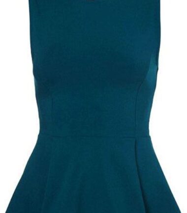 WOMENS LADIES PEPLUM SLEEVELESS SKATER TOP T-SHIRT VEST TOPS CELEB BODYCON