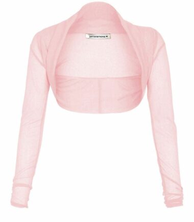 New Ladies Womens Sheer Mesh Chiffon Bolero Shrug Long Sleeve Crop Cardigan Tops