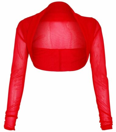 New Ladies Womens Sheer Mesh Chiffon Bolero Shrug Long Sleeve Crop Cardigan Tops
