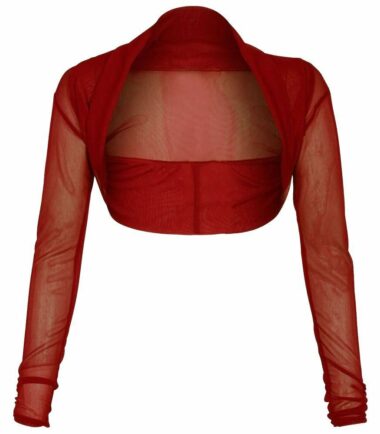 New Ladies Womens Sheer Mesh Chiffon Bolero Shrug Long Sleeve Crop Cardigan Tops